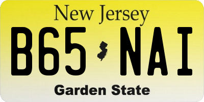 NJ license plate B65NAI