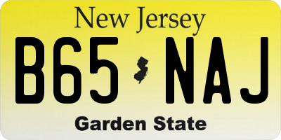 NJ license plate B65NAJ