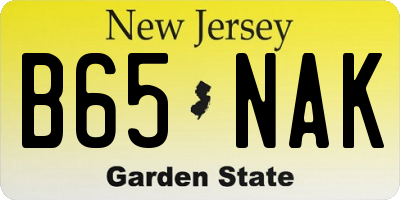 NJ license plate B65NAK