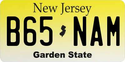 NJ license plate B65NAM