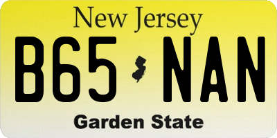 NJ license plate B65NAN
