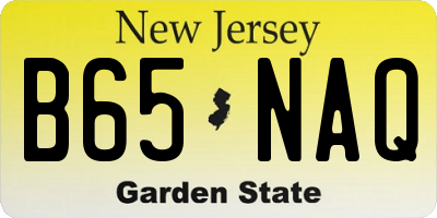 NJ license plate B65NAQ