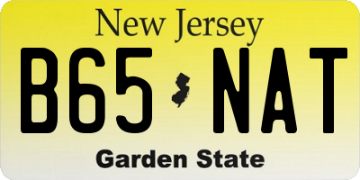 NJ license plate B65NAT