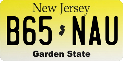 NJ license plate B65NAU