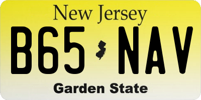NJ license plate B65NAV