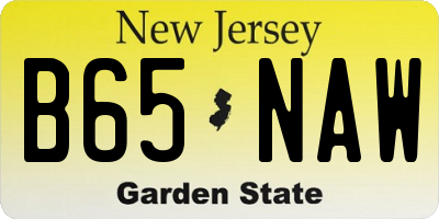 NJ license plate B65NAW