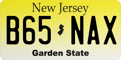 NJ license plate B65NAX