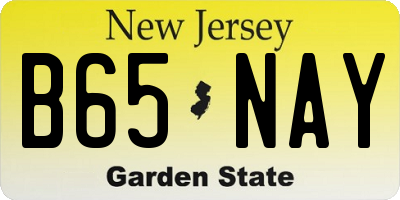 NJ license plate B65NAY