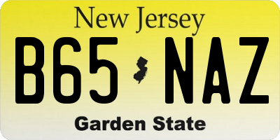 NJ license plate B65NAZ