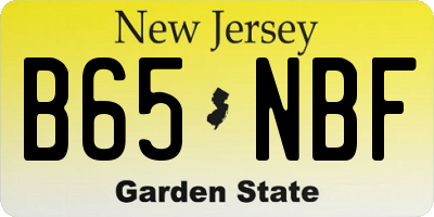 NJ license plate B65NBF