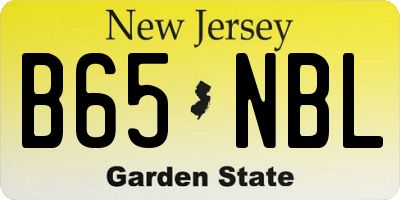 NJ license plate B65NBL