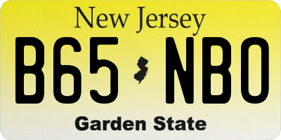NJ license plate B65NBO