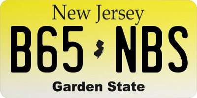 NJ license plate B65NBS