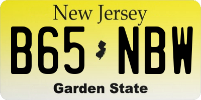 NJ license plate B65NBW