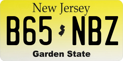 NJ license plate B65NBZ
