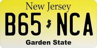 NJ license plate B65NCA