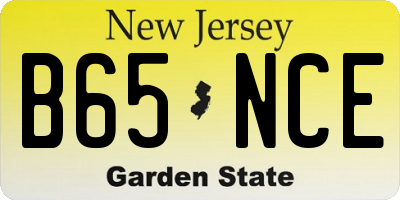 NJ license plate B65NCE