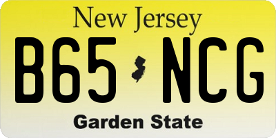 NJ license plate B65NCG