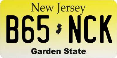 NJ license plate B65NCK