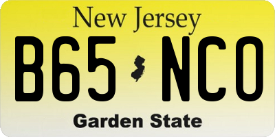 NJ license plate B65NCO