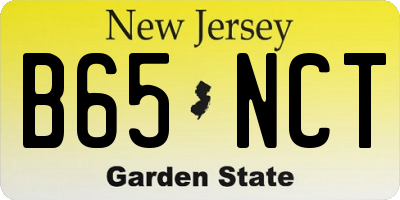 NJ license plate B65NCT