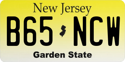 NJ license plate B65NCW