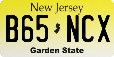 NJ license plate B65NCX