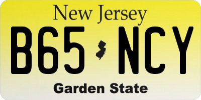 NJ license plate B65NCY