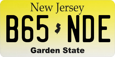 NJ license plate B65NDE