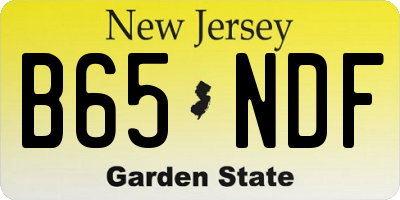 NJ license plate B65NDF