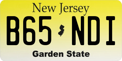 NJ license plate B65NDI