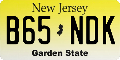 NJ license plate B65NDK