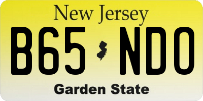 NJ license plate B65NDO
