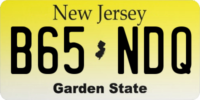 NJ license plate B65NDQ