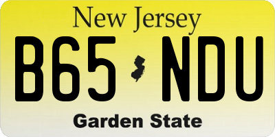 NJ license plate B65NDU