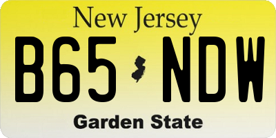 NJ license plate B65NDW