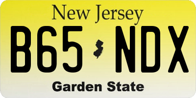 NJ license plate B65NDX