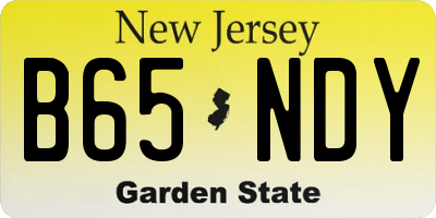 NJ license plate B65NDY