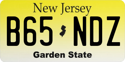 NJ license plate B65NDZ