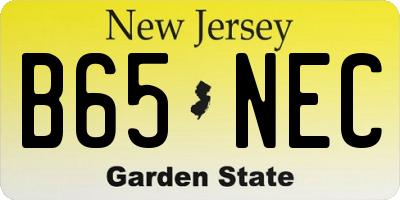 NJ license plate B65NEC