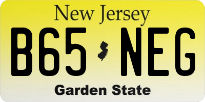 NJ license plate B65NEG