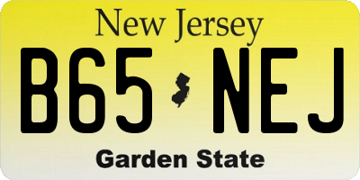NJ license plate B65NEJ