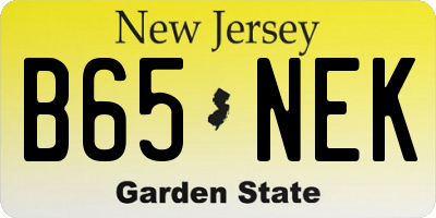 NJ license plate B65NEK