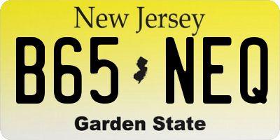 NJ license plate B65NEQ