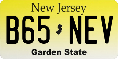 NJ license plate B65NEV