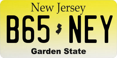 NJ license plate B65NEY