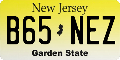 NJ license plate B65NEZ