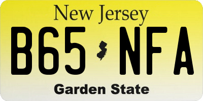 NJ license plate B65NFA