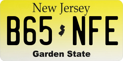 NJ license plate B65NFE