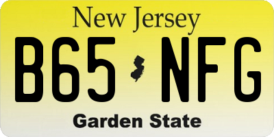 NJ license plate B65NFG